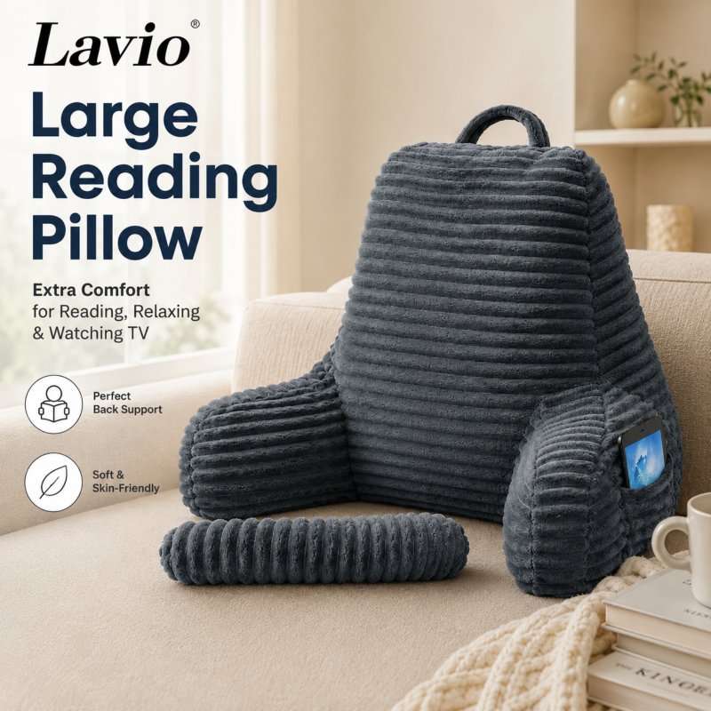 Lavio Reading Bed Rest Pillow with Wrist Support