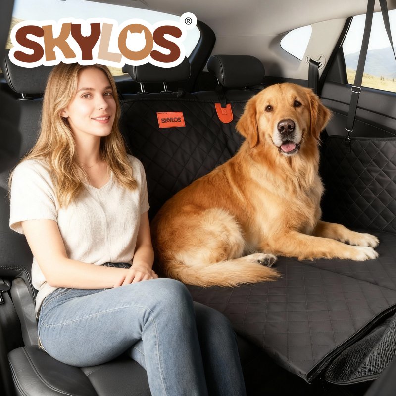 Skylos Dog Car Seat Cover Waterproof Pet Back Seat Hammock Safety Protector
