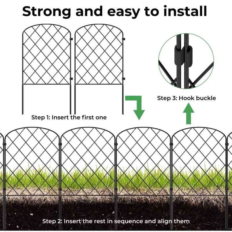 Levede 10 Pack Animal Barrier Metal Decorative Garden Fence Pet Border Outdoor