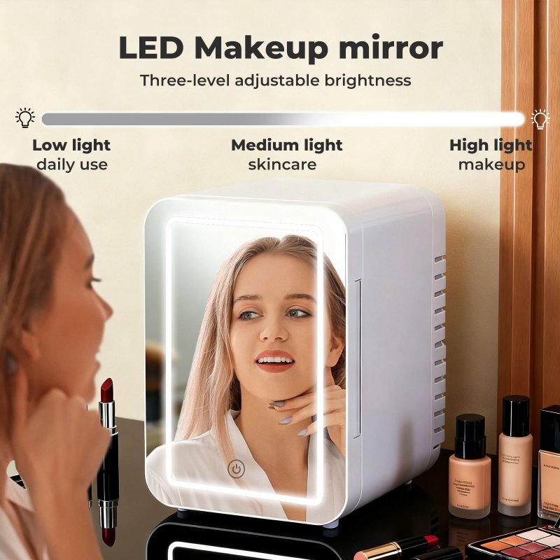 Spector Mini Fridge 5L Portable Cooler Warmer with Mirror for Bedroom Office Car