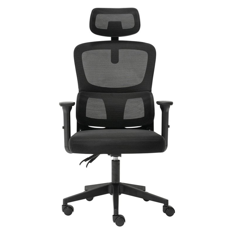 Office Computer Chair Mesh Ergonomic Lumbar Support Swivel with Armrest Headrest