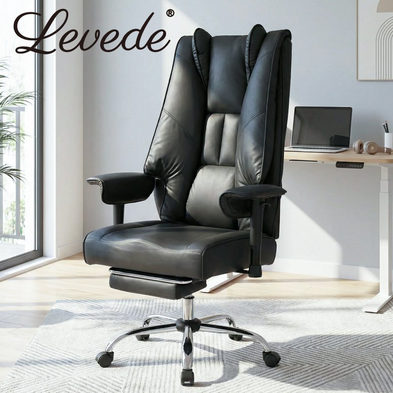 Levede Office Chair Big Tall High Back Heavy Duty PU Recliner Executive Chair