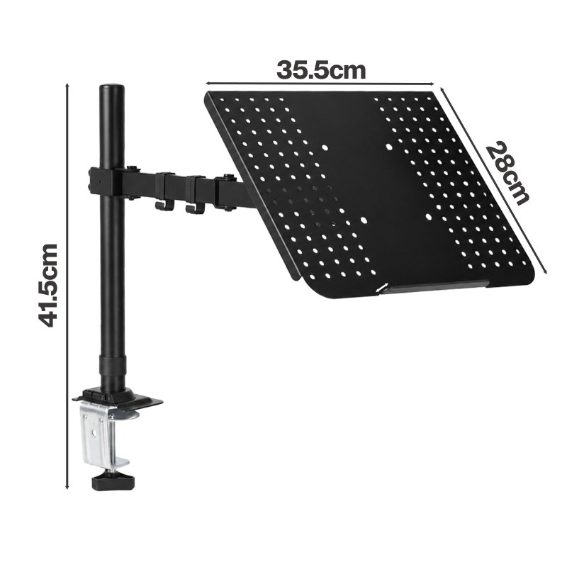 Levede Laptop Desk For? Adjustable Riser With Rotatable Monitor Mount Black