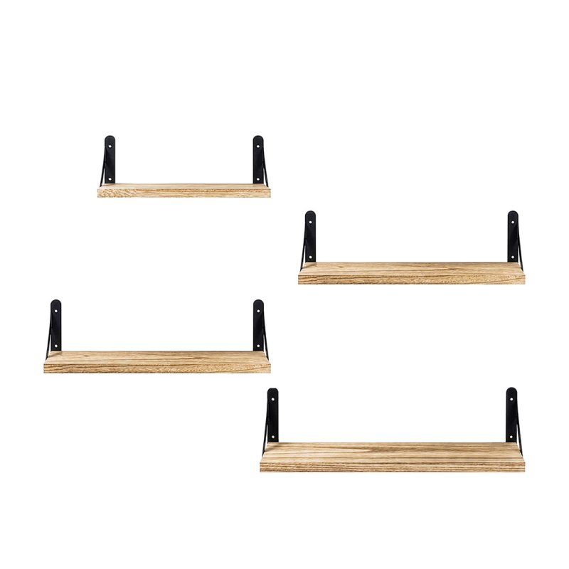 Levede Wall Mounted Floating Shelves Set of 4 Rustic Display Shelf Solid Wood