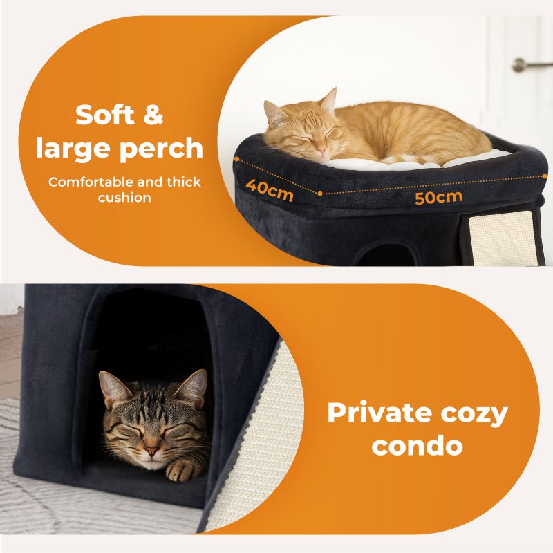 Skylos Cat Tree Tower Big Perch Bed Spacious Condo with Sisal Scratching Post