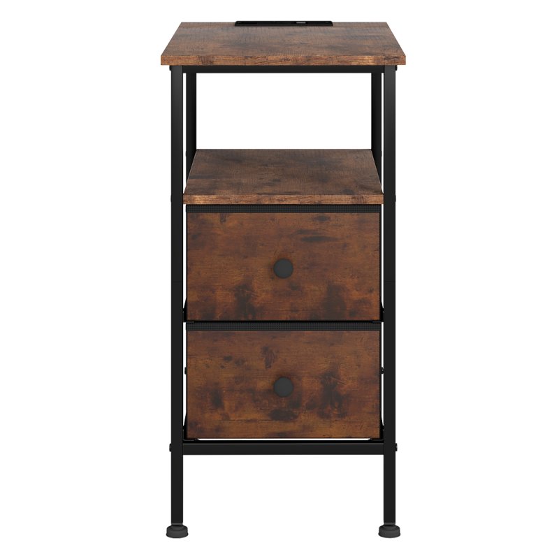 Levede Bedside Table Side Cabinet Storage Nightstand Charging Station 2 Drawers