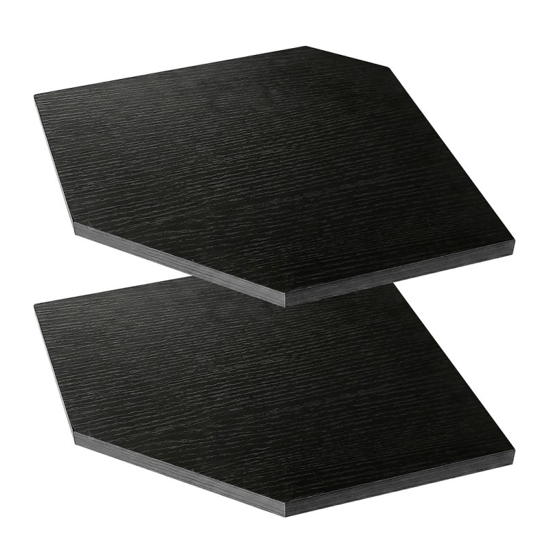 Levede 2 Pack Floating Corner Shelves Cable Cut-Out Wall Mounted Storage Black