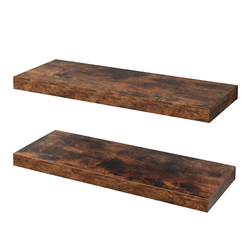 Levede Floating Shelf Wall Mounted Storage Modern Easy Assembly 2 PCS Brown