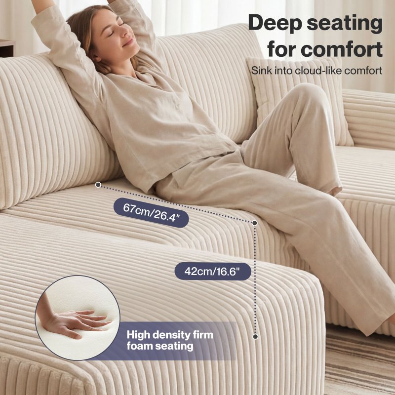 Levede Modular Sectional Sofa Bed 3 Seater U Shaped Convertible Soft Boneless