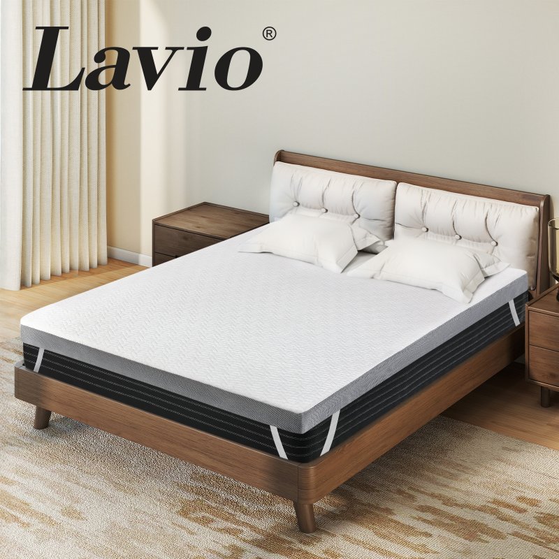 Lavio Double Mattress Topper Memory Foam Ergonomic Dual Layer Hotel Quality