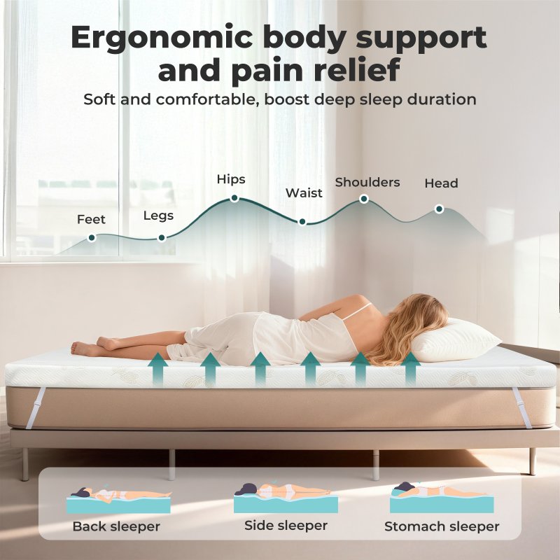Lavio Mattress Topper Memory Foam Small Double Dual Layer 7cm Pressure Relief