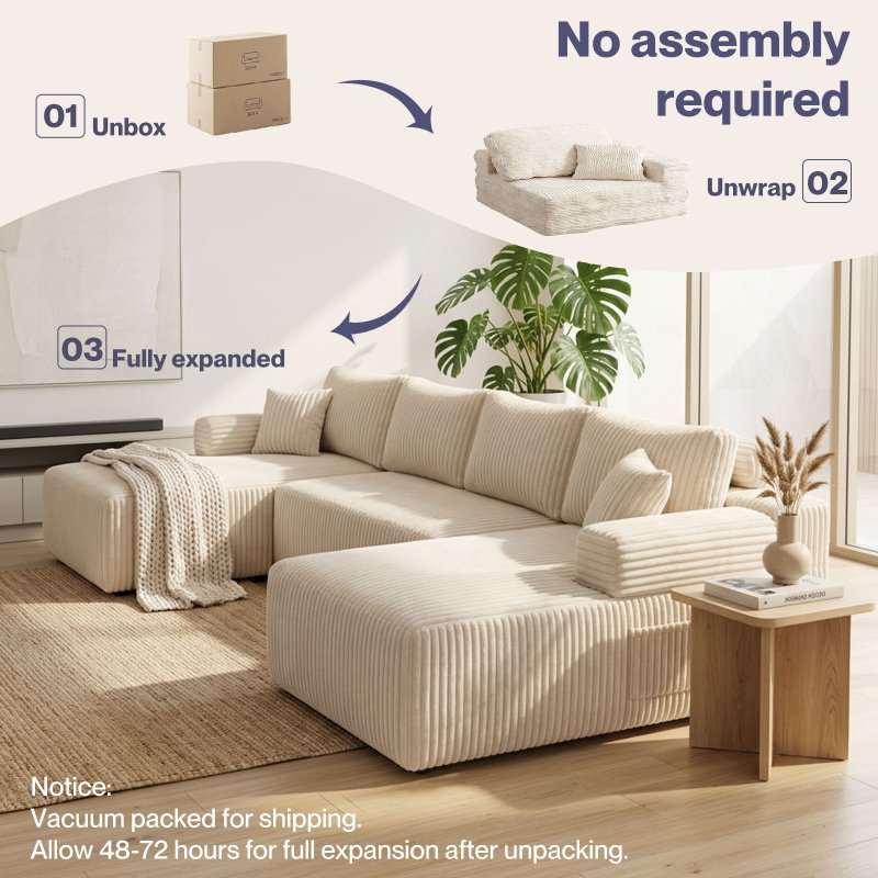 Levede Modular Sectional Sofa Bed 3 Seater U Shaped Convertible Soft Boneless