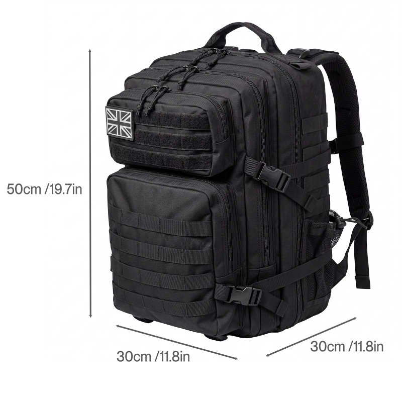 Swifto Military Backpack 45L, Tactical Backpack, 900D Oxford, Black