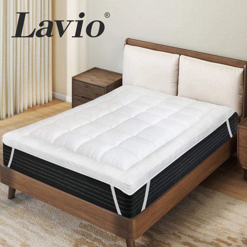 Lavio Mattress Topper Single 10CM Deep Washable Thick Soft Microfibre with Strap