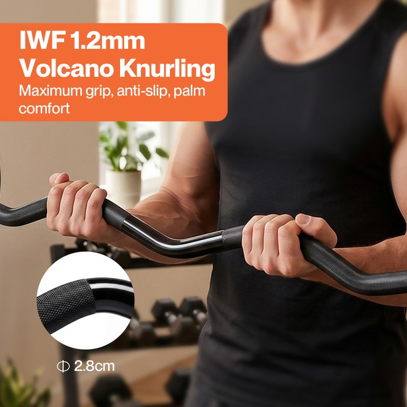 Centra EZ Arm Curl Bar Weight Lifting 4ft Olympic Barbell for 2