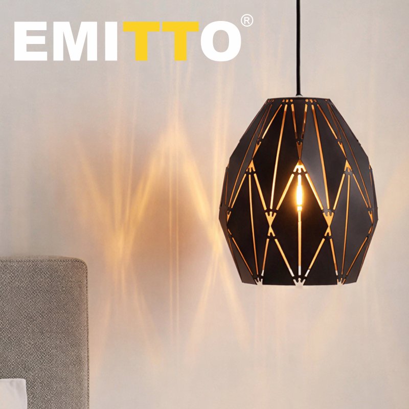 Emitto Ceiling Light Shade Pendant Metal Lampshade Easy Fit Lightshade Geometric