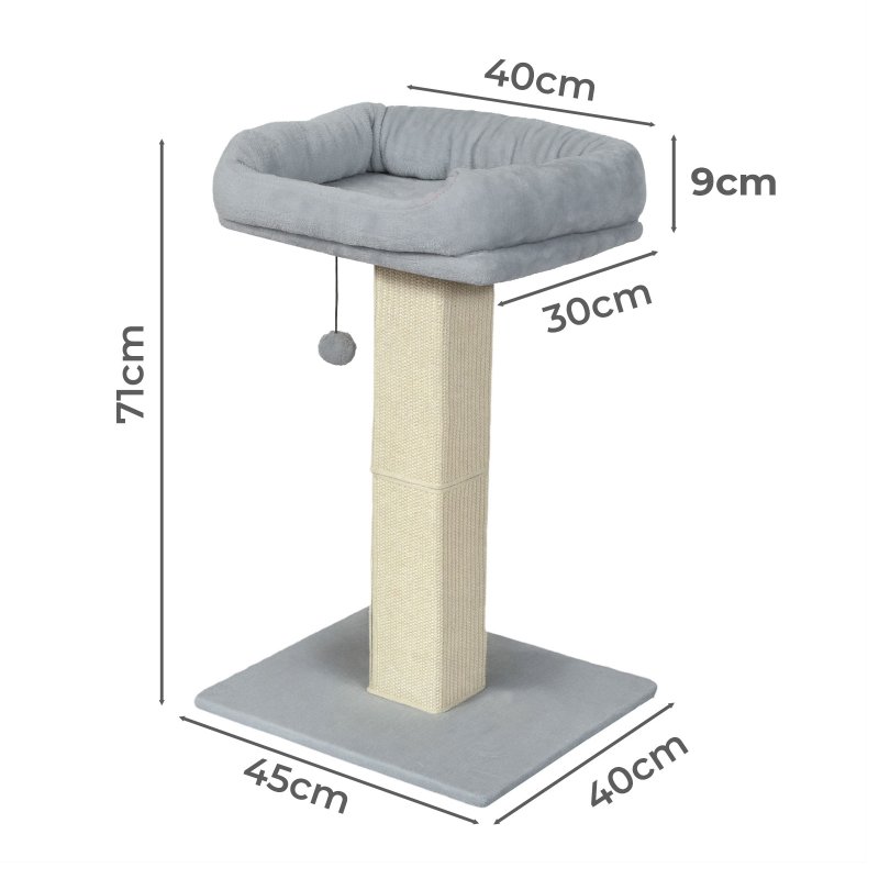 Skylos 71cm Cat Tree Cat Scratching Post Climbing Tower with Kitten Bed Toy