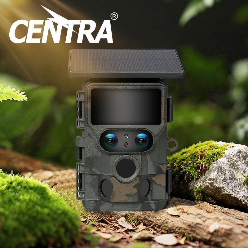 Centra Solar Trail Camera 4K Dual Lens WiFi Bluetooth Night Vision 32GB Card