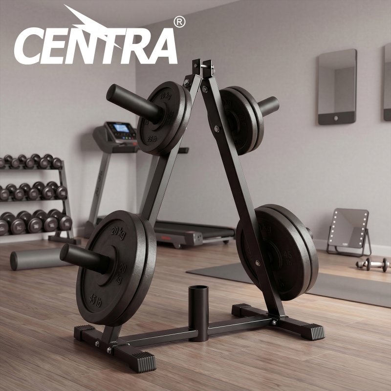 Centra Weight Plate Storage Rack Olympic Plate Holder Gym Weight Stand Tree