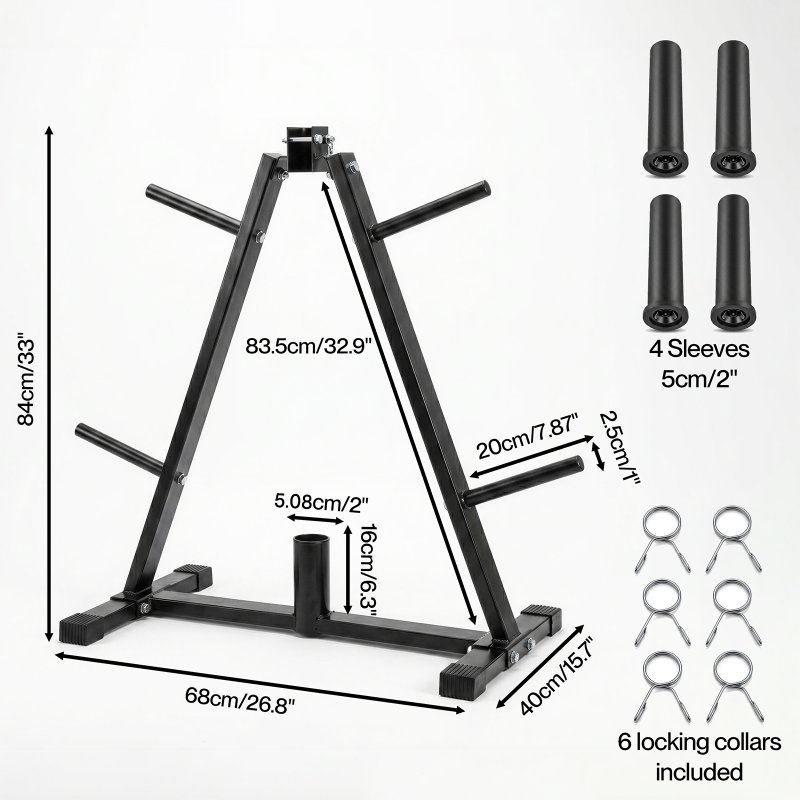 Centra Weight Plate Storage Rack Olympic Plate Holder Gym Weight Stand Tree
