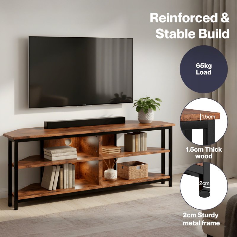 Levede Wooden TV Cabinet with RGB LED Light 120cm TV Stand Storage Unit Max 55"
