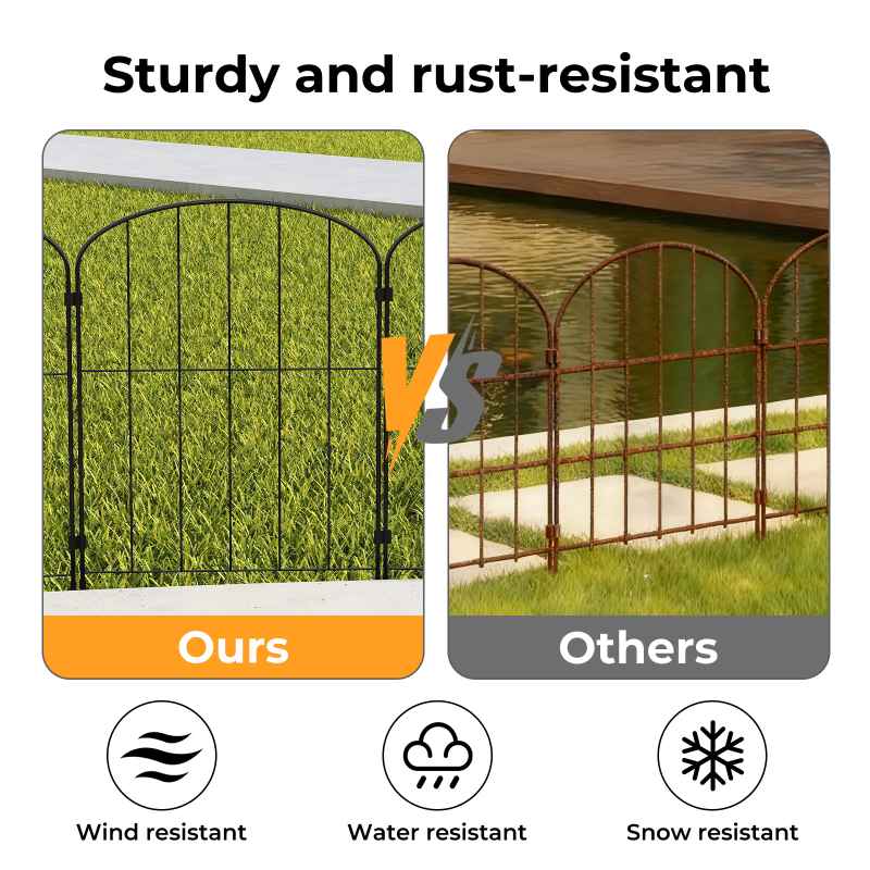 Levede 10 Pack Animal Barrier Metal Decorative Garden Fence Outdoor Pet Border