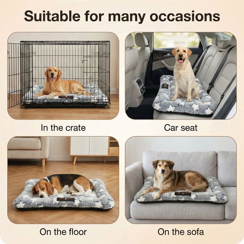 Skylos Dog Bed Arctic Fleece Soft Pet Cushion Mattress Small Dog Puppy Crate Mat
