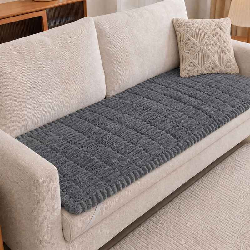 Marlow Corduroy Sofa Cover Pet Friendly Non Slip Washable 70 x 180cm Deep Grey