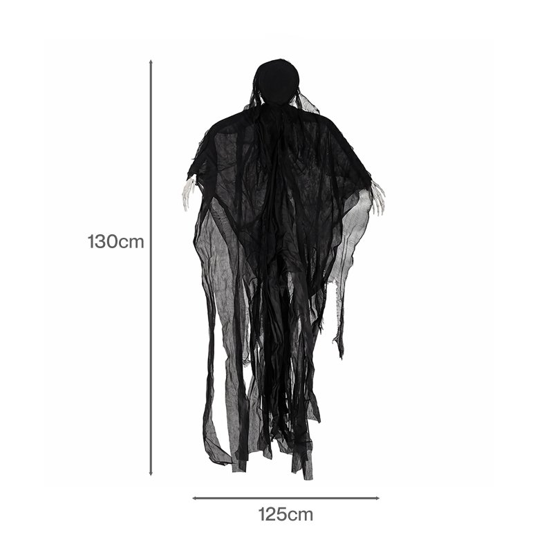 Yezi Halloween Decorations Grim Reaper 130cm Black Polyester Foam