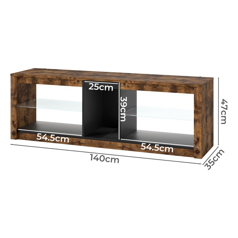 Levede TV Unit Cabinet Stand LED Storage Height Adjustable Living Room Wood RGB
