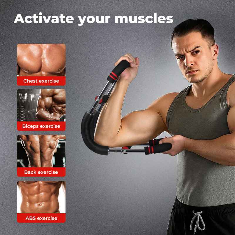 Centra Shaker Twister Arm Power Trainer Adjustable Chest Expander Bar 30-50kg