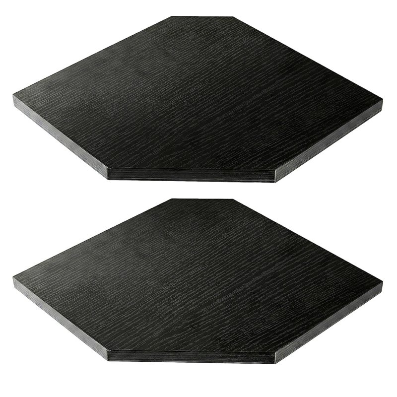 Levede 2 Pack Floating Corner Shelves Cable Cut-Out Wall Mounted Storage Black