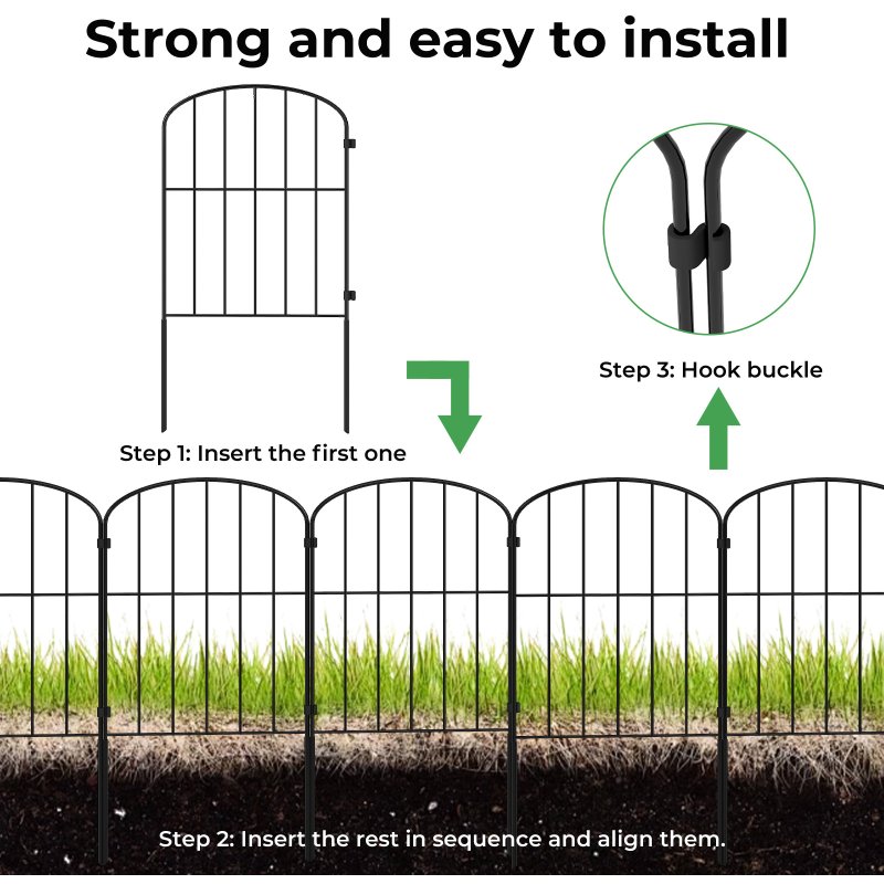 Levede 10 Pack Animal Barrier Metal Decorative Garden Fence Outdoor Pet Border