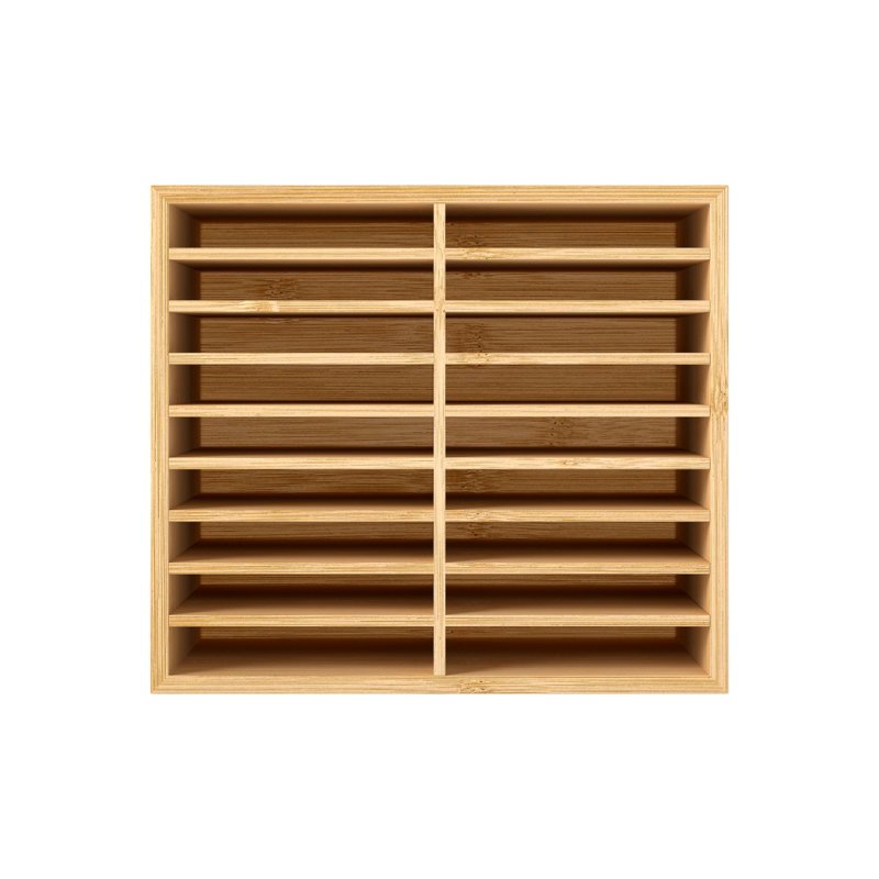 Levede Marker Pen Storage Bamboo 18 Compartment Desk Organiser Craft Stationary