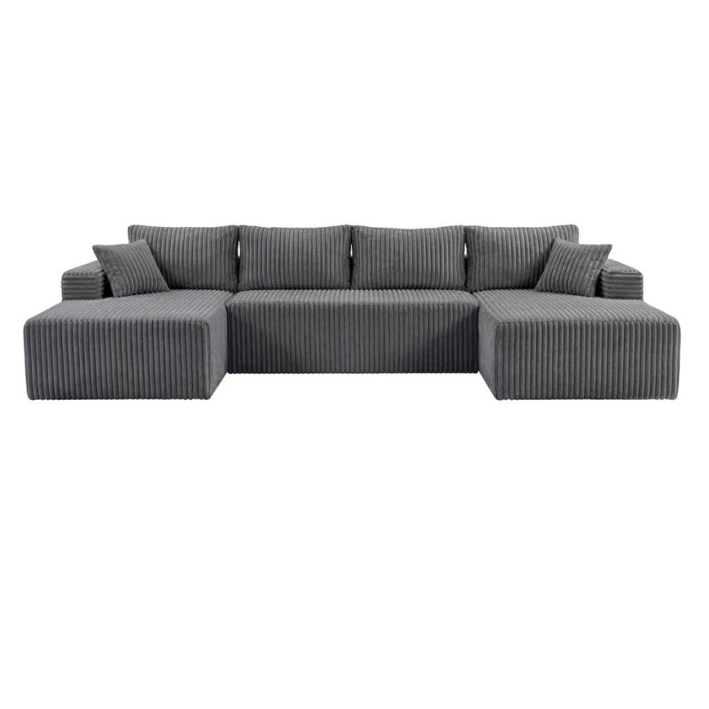 Levede Modular Sectional Sofa U Shaped Memory Foam Corduroy Boneless Couches