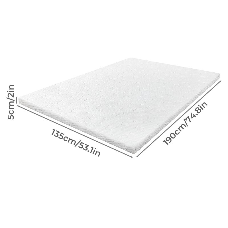 Lavio Double Mattress Topper 5cm Memory Foam Bamboo Charcoal Washable Non Slip