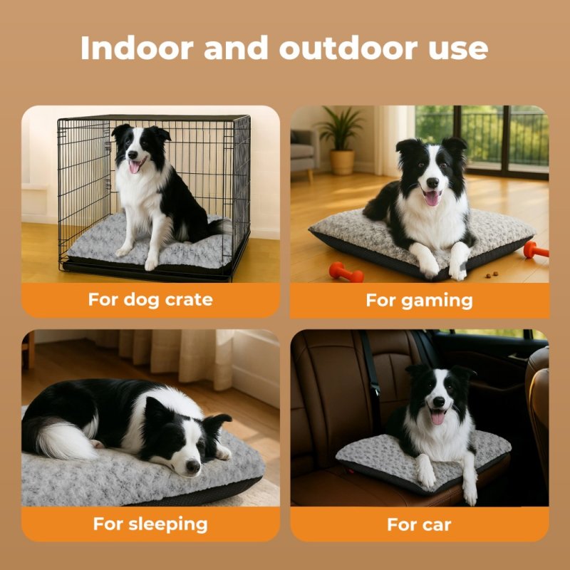 Skylos Pet Bed Dog Calming Cushion Anti Anxiety Warm Plush Removable Washable
