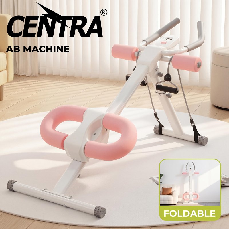 Centra Adjustable AB Machine Foldable Abdominal Trainer Home Workout LED Monitor