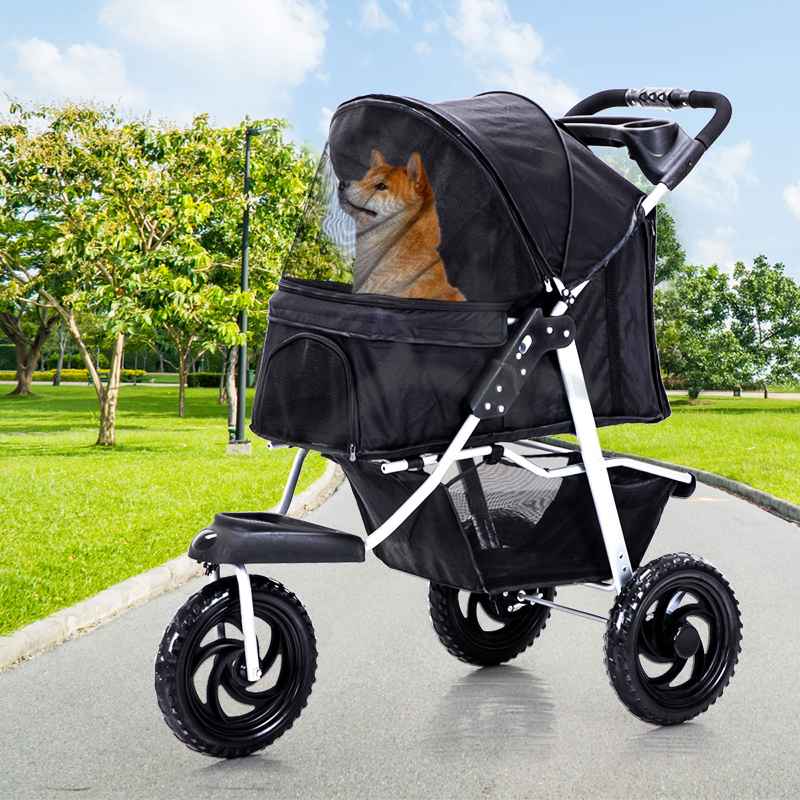 Skylos Pet Stroller Pram Dog Carrier Trailer Strollers 3 Wheels Foldable Large