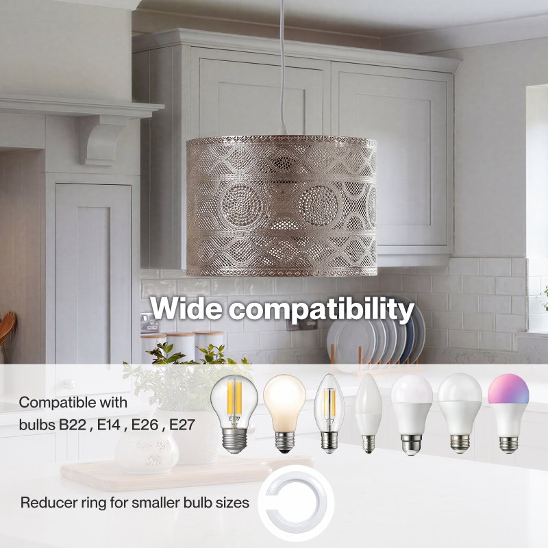 Emitto Ceiling Light Shade Moroccan Style Silver Chrome Pendant Shade Lamp Decor