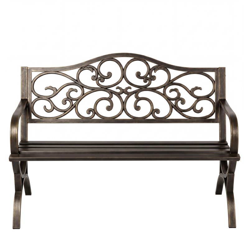 Levede Garden Bench,Outdoor Bench,300kg Metal,Floral Pattern Bronze