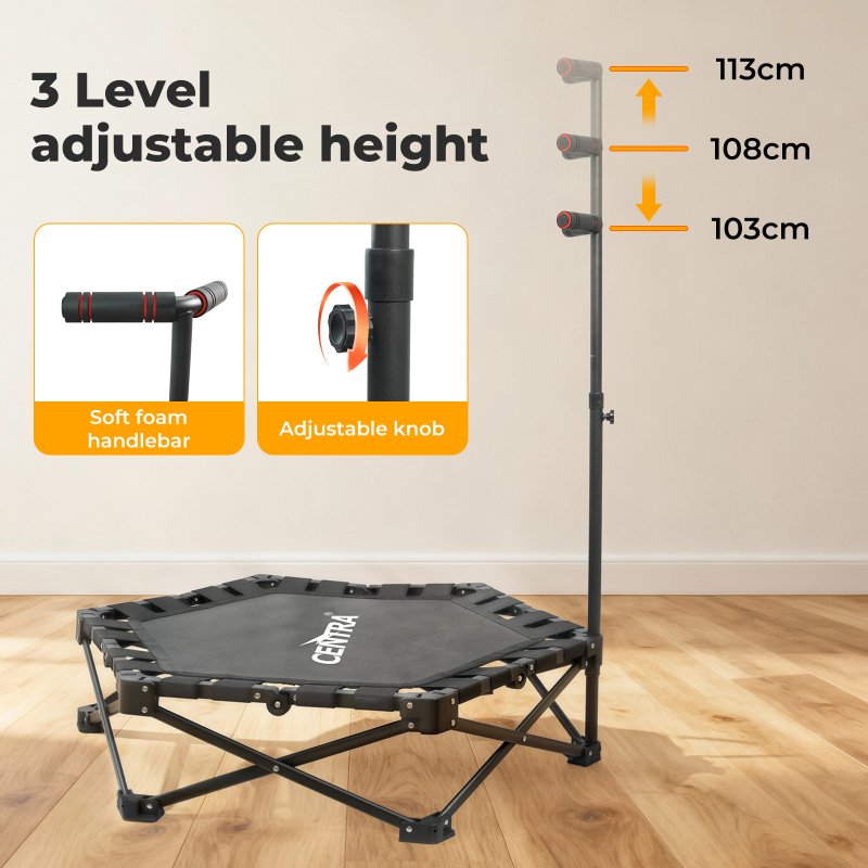 Centra 42 inch Trampoline Handrail Rebounder Folding Fitness Exercise Home