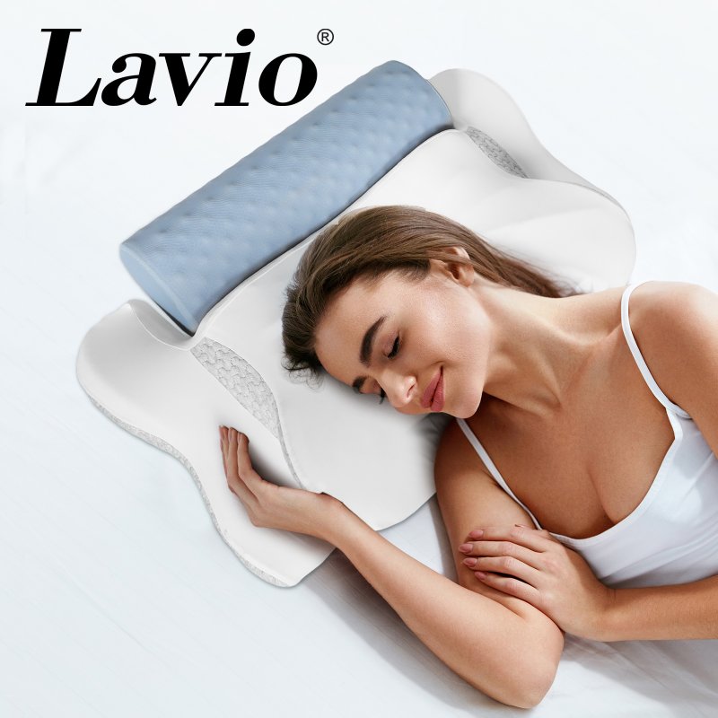 Lavio Ergonomic Memory Foam Neck Pillow Support Bar for Cervical Pain Relief