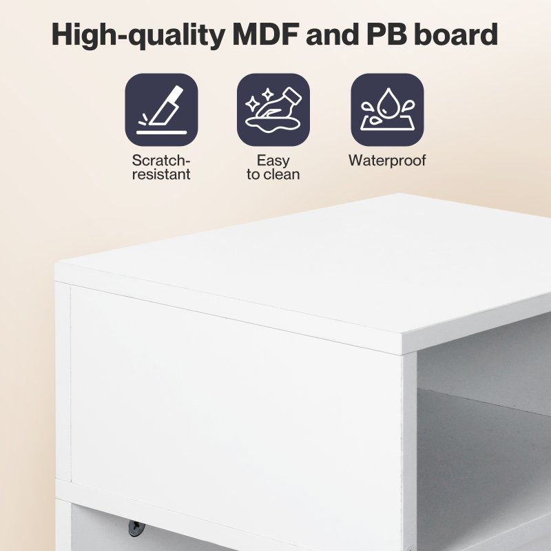 Levede Bedside Tables Modern Nightstand White Storage Drawer Shelf for Bedroom