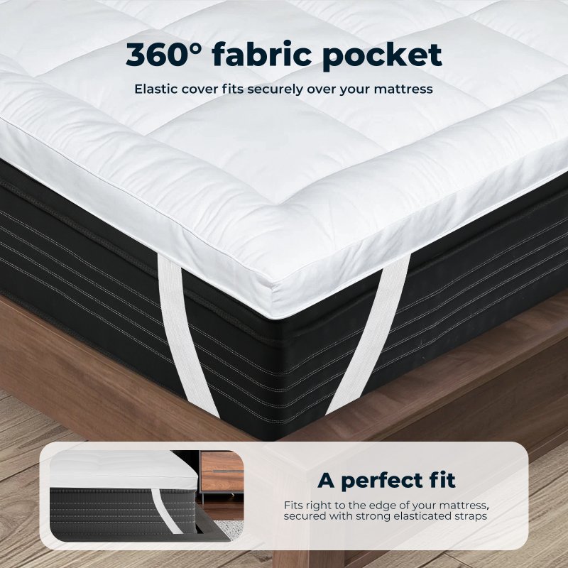 Lavio Mattress Topper Single 10CM Deep Washable Thick Soft Microfibre with Strap