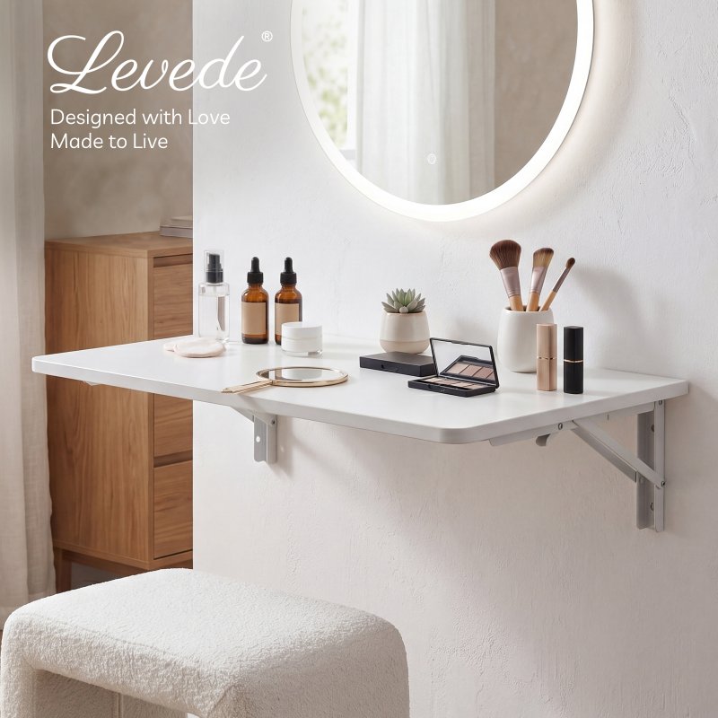 Levede Wall Mounted Table Foldable Floating Computer Desk Study Workstation 80cm