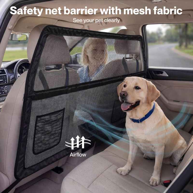 Skylos Dog Car Barrier Net Mesh Dog Guard Safety Boot Back Seat Pet Barrier