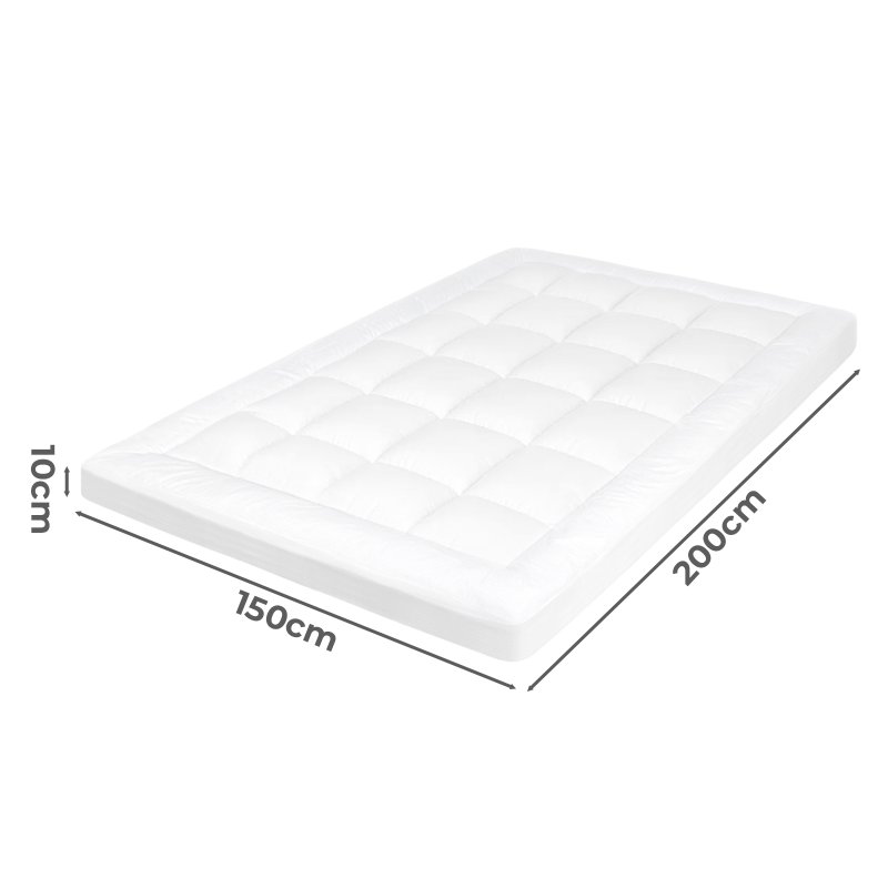 Lavio Thick King Mattress Topper 10cm Microfibre Washable with Elastic Strap