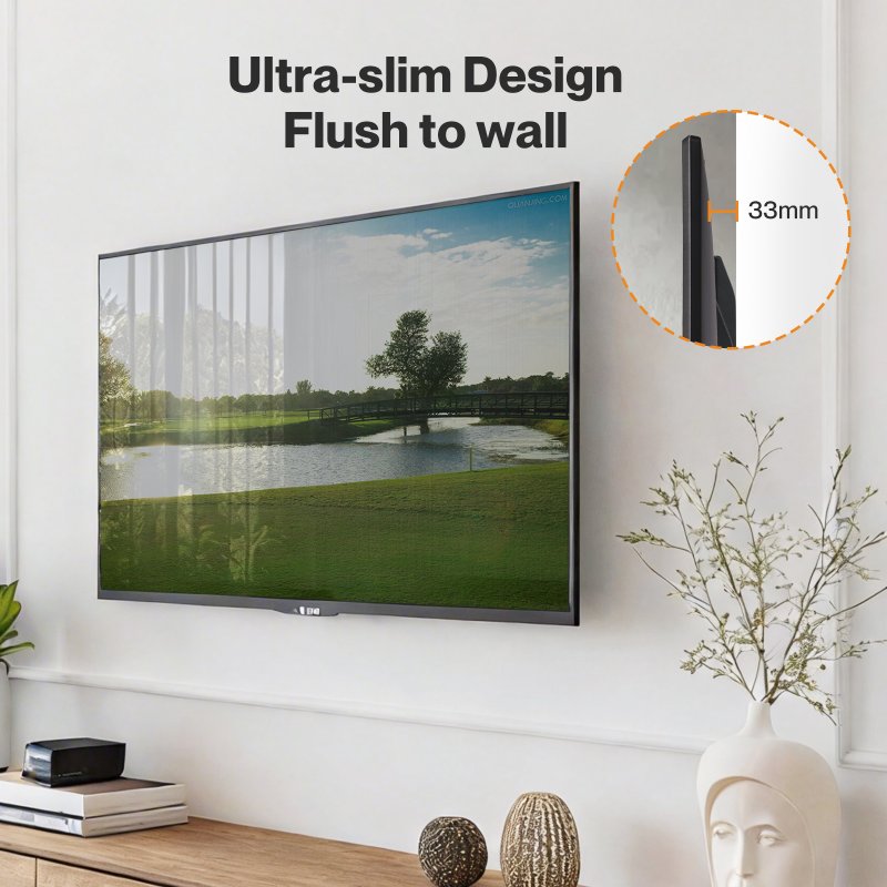 Levede TV Wall Bracket Slim for 32-85 In Flat LED LCD OLED Plasma VESA 800x400