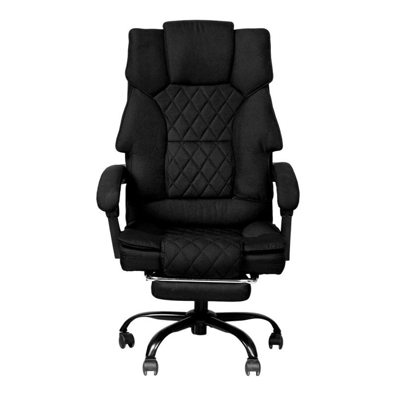 Levede Office Chair with Footrest Linen Fabric High Back Swivel 135?? Reclining